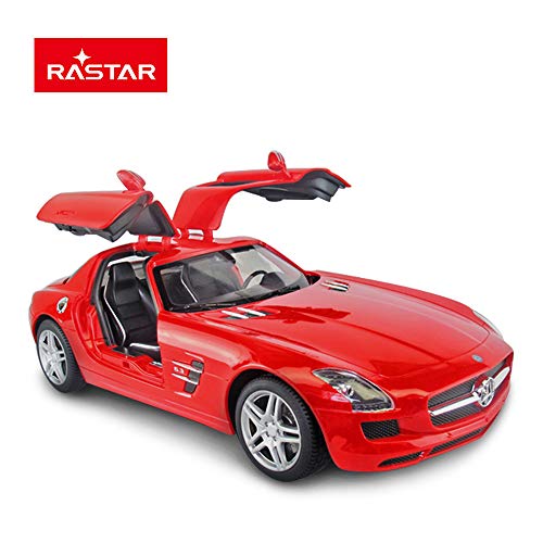 Rastar Rc Car | 1/14 Scale Rc Mercedes-Benz Sls Amg Remote Control Car For Kids, Benz Model Car With Open Doors/Working Lights - Red #TOP2