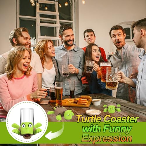 Bcautay Turtle Coaster, Schildkröte Untersetzer, 3D Gedruckter Schildkröten Untersetze,Für Geburtstage Feiertage,Für Wohnungen Und Büros Seilloses (Grün)