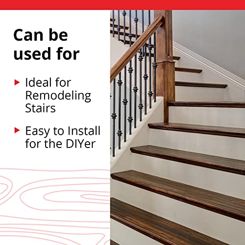 Stairtek: Traditional Laminate Retread - Ideal For Remodeling Stairs, Fits Over Existing Wooden Steps, Made To Match Laminate Or Hardwood Flooring - Fabricated In The Usa - White Marble, 48 Inch #TOP4