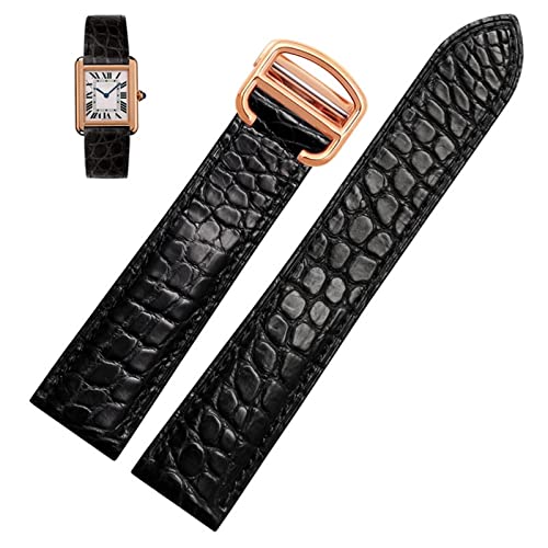KGFDSGDS Correa de Reloj Adecuada para Cartier, Correa de Reloj de Piel de cocodrilo, Llave de Tanque de Cuero para Hombre, Cadena de Reloj London Calibo para Mujer de 20 mm