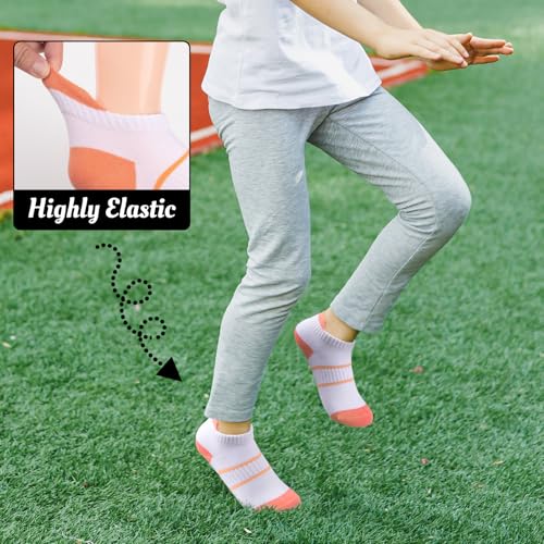 Girls Socks Kids Ankle Athletic Socks With Cushioned Sole for Girls 5-7 7-10 10-143