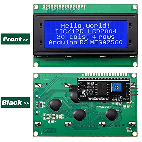 Weewooday 8 Pieces Iic/ I2C/ Twi Lcd Serial Interface Adapter And Lcd Module Display Backlight Compatible With Arduino R3 Mega2560 (Blue,Lcd 2004 20 X 4) #TOP5