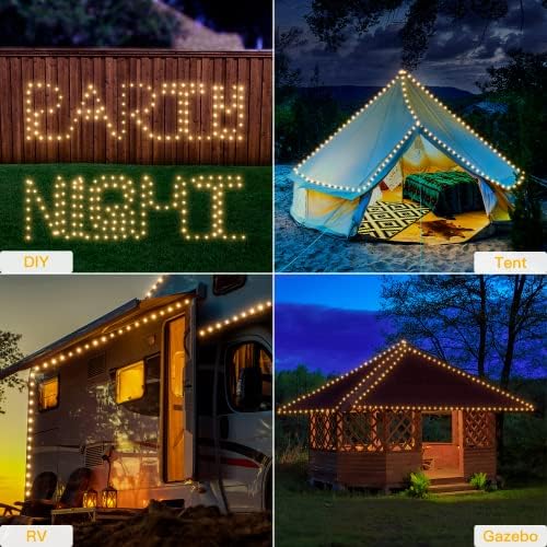Ollny Solar Lights Outdoor Garden - 180LED 18m Solar Fairy String Lights Outdoor Lights Solar Powered Waterproof with Timer/8 Modes Garden Ornaments Warm White Outside Lights for Tree/Fence/Patio/Gate