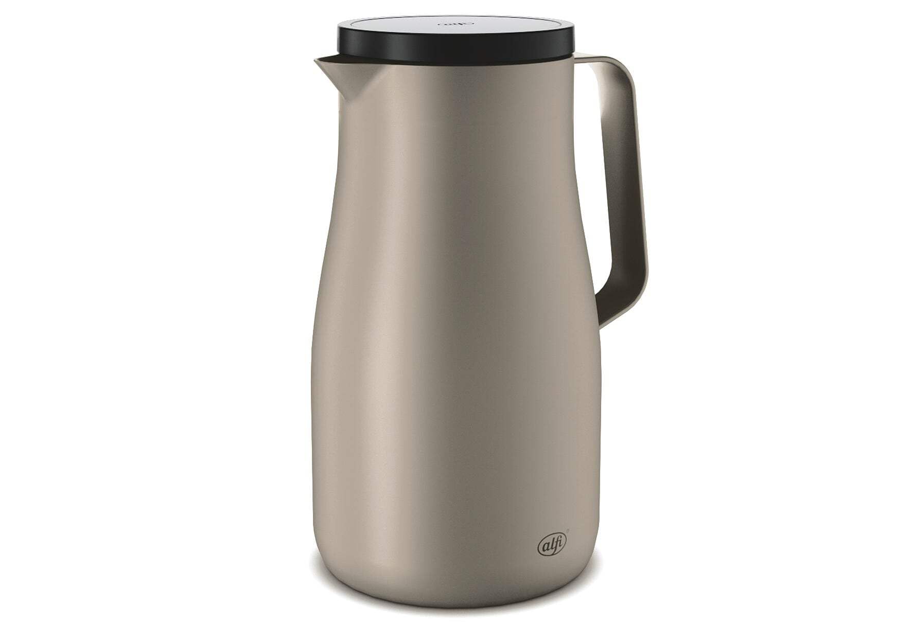 alfi STUDIO TT 1,0l, beige, Isolierkanne aus doppelwandigem Edelstahl mattiert, hält 12 Stunden warm, 24 Stunden kalt, Drehverschluss, Öffnung groß, Thermoskanne, spülmaschinenfest, BPA-frei