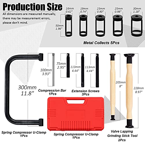 Keadic 12 Pcs Ventilfederspanner Werkzeug Kit, Federspanner, Ventilfederspanner, Eine Geschmiedete Stahlstruktur Annehmen, Ventilfederkompressor-Entferner, für Kfz Auto Motorrad Autos Vans