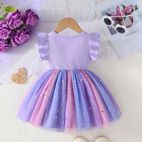 ChuYuKu Toddler Baby Girl Tulle Dress Princess Birthday Sleeveless Dresses Summer Outfits Photo Shoot Cake Smash 6M - 3T3