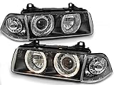 feu bmw e36  Phares avant e36 12.90-08.99 angel eyes noir