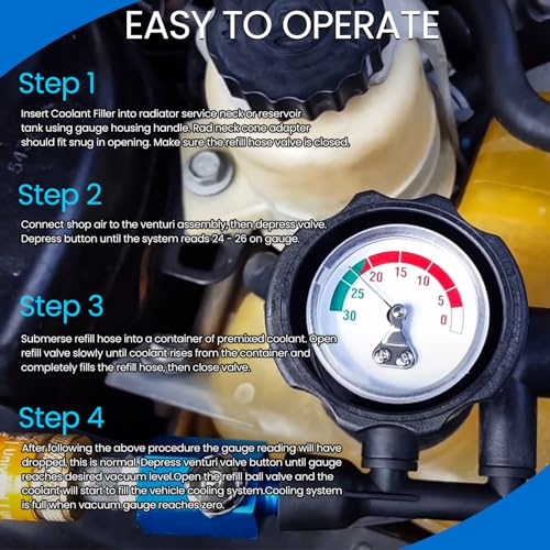 Image of 75260 Coolant Refiller Kit Fits All Cone Adapter Coolant Fill Kit with Air Lock Preventer for Vacuum Leak Tester