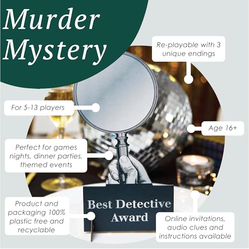 Talking Tables Reusable Murder Mystery Game Kit for 5-13 Players for Halloween Parties and Christmas, 1970s Themed Dinner Party or Birthday Fun with 3 Endings - Includes Props and Clues - Image 2