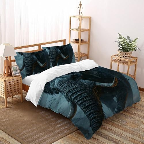 Housse de couette éléphant literie microfibre pour des nuits douces - 2
