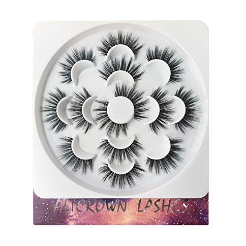 False Eyelashes 3D Lashes Pack, Fur Long Lashes Reusable Soft Fake Eyelashes 7 Pairs