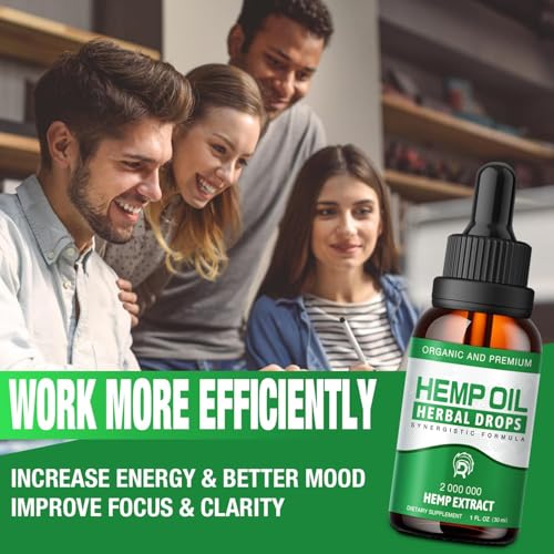 Hemp Oil High Potency （2 Pack） Hemp Drops Max Strength 100% Pure Natural Hemp Oils Extract - Best Edible Hemp Supplement for Adult Made in USA (Natural) - Thumbnail 5