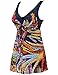 wantdo Women's Swim Dress Fashion Swimsuit One Piece Dress Feather L US 6-8