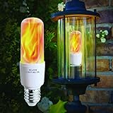 HoogaLife Flickering LED Flame Light Bulbs - E26 LED Bulb with Gravity Sensor Flame Night Bulb for Home Hotel Bar Party Decoration