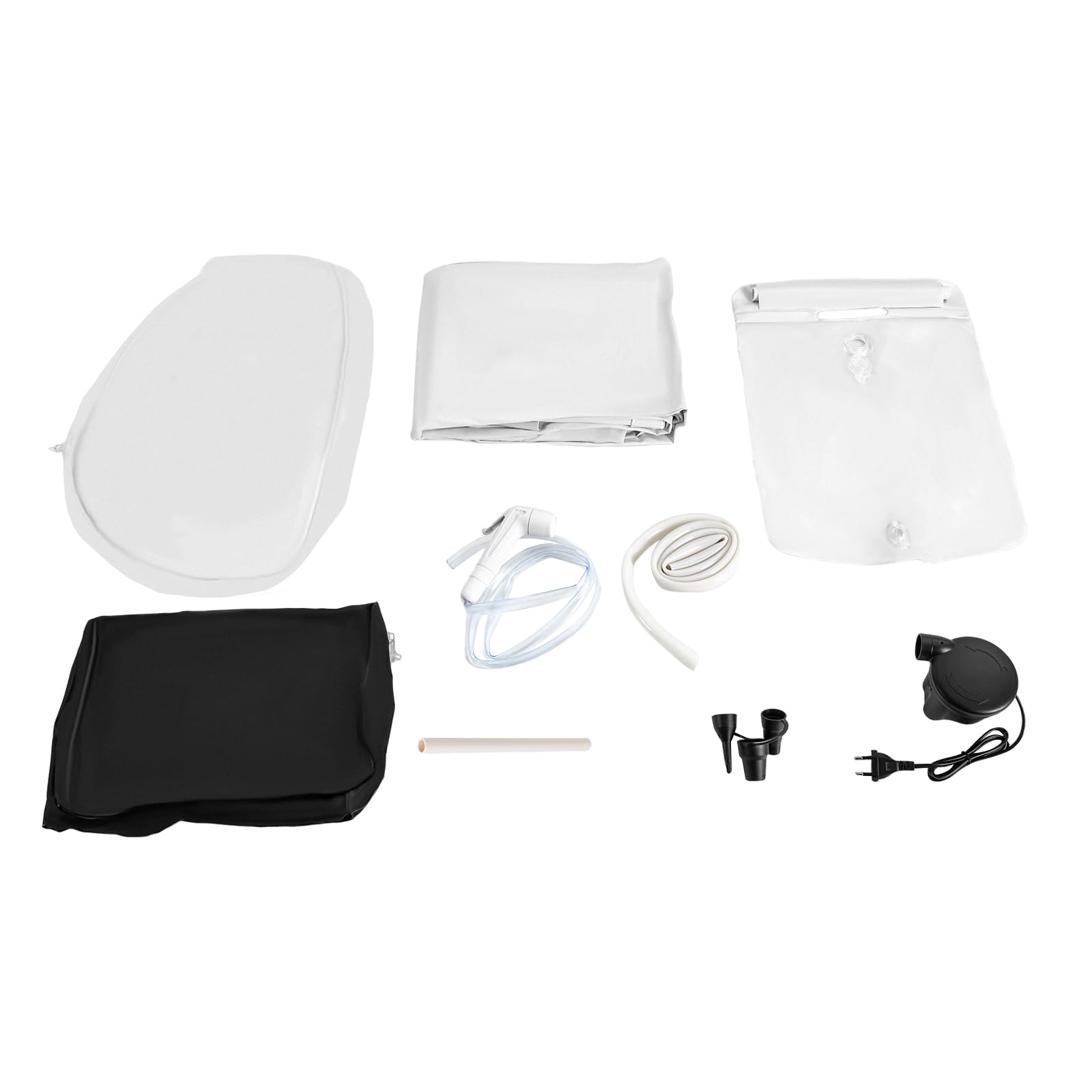 Juego de bañera de ducha inflable médica, sistema de ducha portátil junto a la cama con bomba, ayuda de baño simple en la cama para discapacitados/personas mayores (220 x 100 cm)