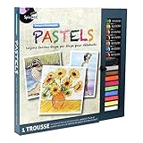 SpiceBox Pastel Drawing Kit for Adults Beginners Arts and Crafts Hobby Sketch Set with Learn How to Draw Book, Sketching Pad, Chalk and Oil Pastels