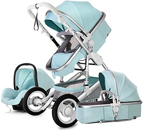Lightweight Baby Stroller Portable 2 in 1 Lightweight Stroller with 5-Point Safety System and Multi-Position Reclining Seat, Extended Canopy, Easy One Hand Fold, Parent & Child Tray (Color : Blue-1)