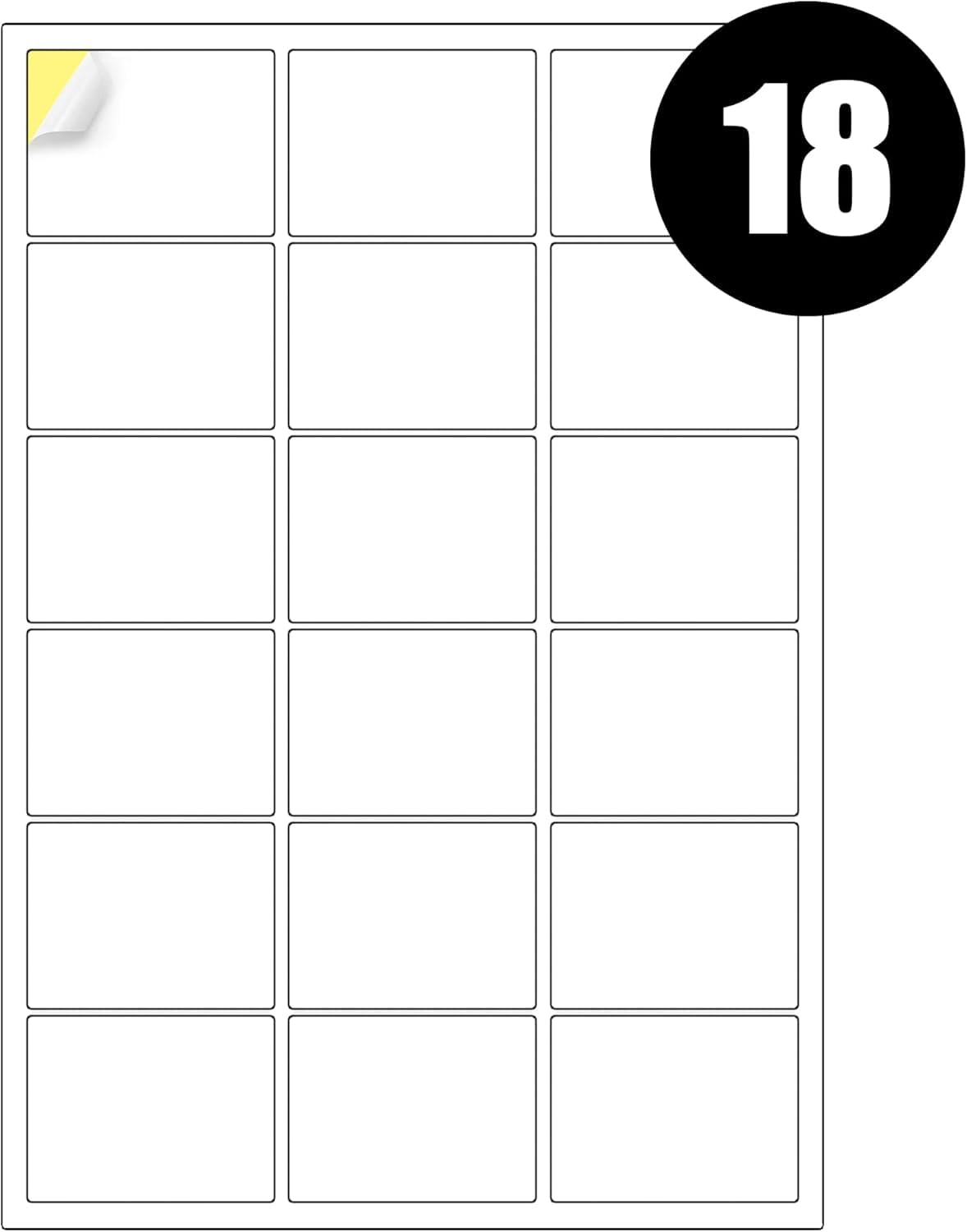 RFE 200 x Multipurpose A4 Label Sheets - 18 Labels Per Sheet (64 x 47mm Each) Self Adhesive -Easy Peel White Labels for Inkjet & Laser Printer-Address-Shipping-File-DIY Stickers-Printable Sticky Label
