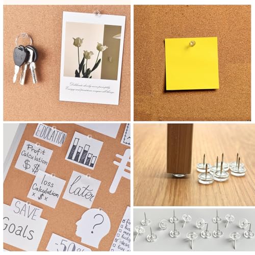 Reißzwecken Transparente Reißnagel mit Plastikbox Pinnadeln Pinnwand Nadeln für Korkplatte, Landkarte, Fotos, Haus, Handwerke,Wandkarten,Bulletin Board (130)