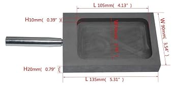 Gold Silver Graphite Ingot Mold Mould Crucible For Melting Casting Refining With Metal Bar (5kg)(1kg (flat))