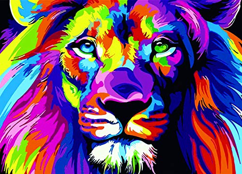 DIY Diamond Painting Kit - Paint by Numbers for Adults, Handmade Artwork Suitable for Home Decoration, Simple Handmade Artwork Suitable for Beginners and Children, 13.7x9.8 in(Lion)