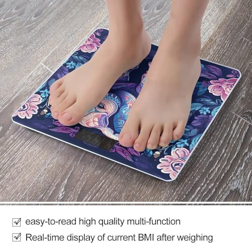 Báscula Digital de Baño Morada Elefante Compacta y Precisa miniatura 5