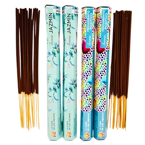 Pack de 80 Inciensos Naturales Jazmín y Energía Positiva – Aromaterapia, Limpieza Energética y Bienestar – Varillas Sin Tóxicos – Relajación, Meditación, Hogar Zen