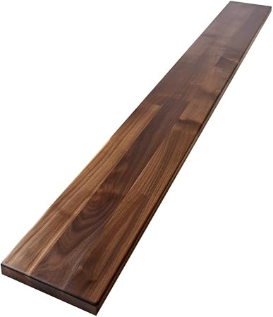 Walnut Wood Backsplash, 25x4x3/4 inches, USA-Grown Solid Hardwood, Pre-Sanded &