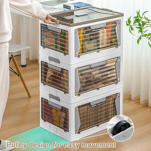Bacs de rangement pliables et multifonctionnels empilables pour placard et dressing