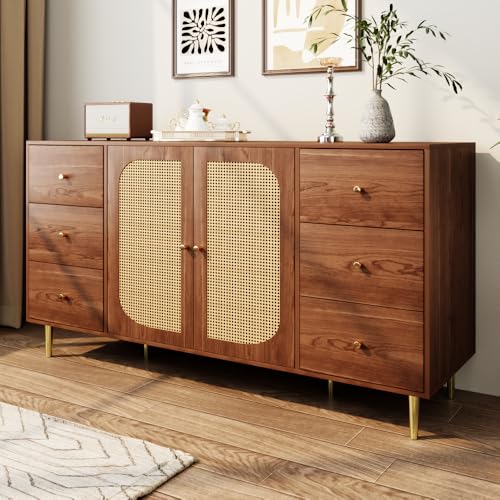 SUKY Sideboard, Rattan-Sideboard, Aufbewahrungsschrank mit Schublade,...