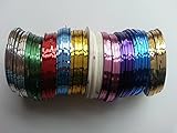 Peso: 10 g. RUNFON - Cinta de rayas para decoración de uñas, pack de 10 rollos de Easy-go