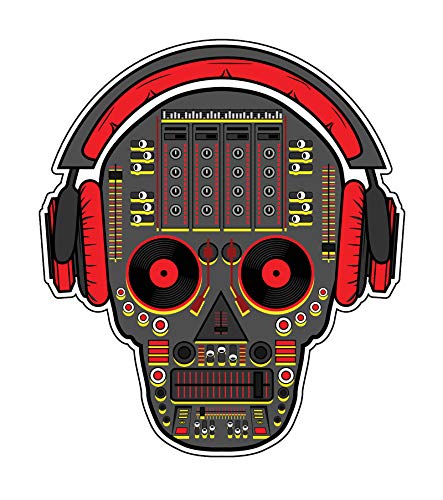 Sticker tête de mort musicale pour camion et mur de studio