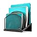 Inclined File Organizer by Mindspace, 5 Section Office Desktop Document Sorter | Desk File Holder | The Mesh Collection, Black