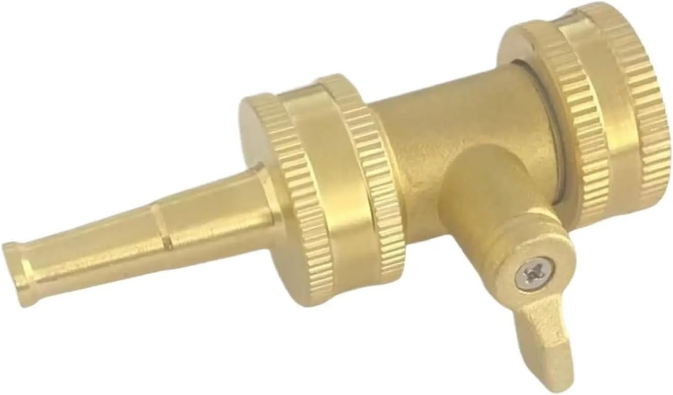 Brass Water Hose Nozzle with Control Valve, High Pressure Handheld Sprayer for Outdoor Garden Watering and Hose Accessories