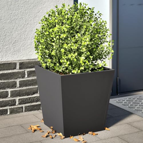 Gecheer Jardineras 2 Unidades Acero Negro 40x40x40 cm,Jardinera Exterior para Jardín Balcón o Patio