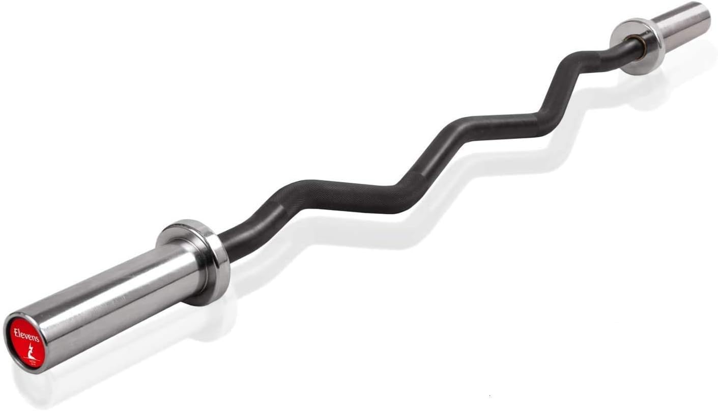 47” Super Curl Bar Olympic EZ Bar for Strength Training, Bicep Curls, Triceps Extensions