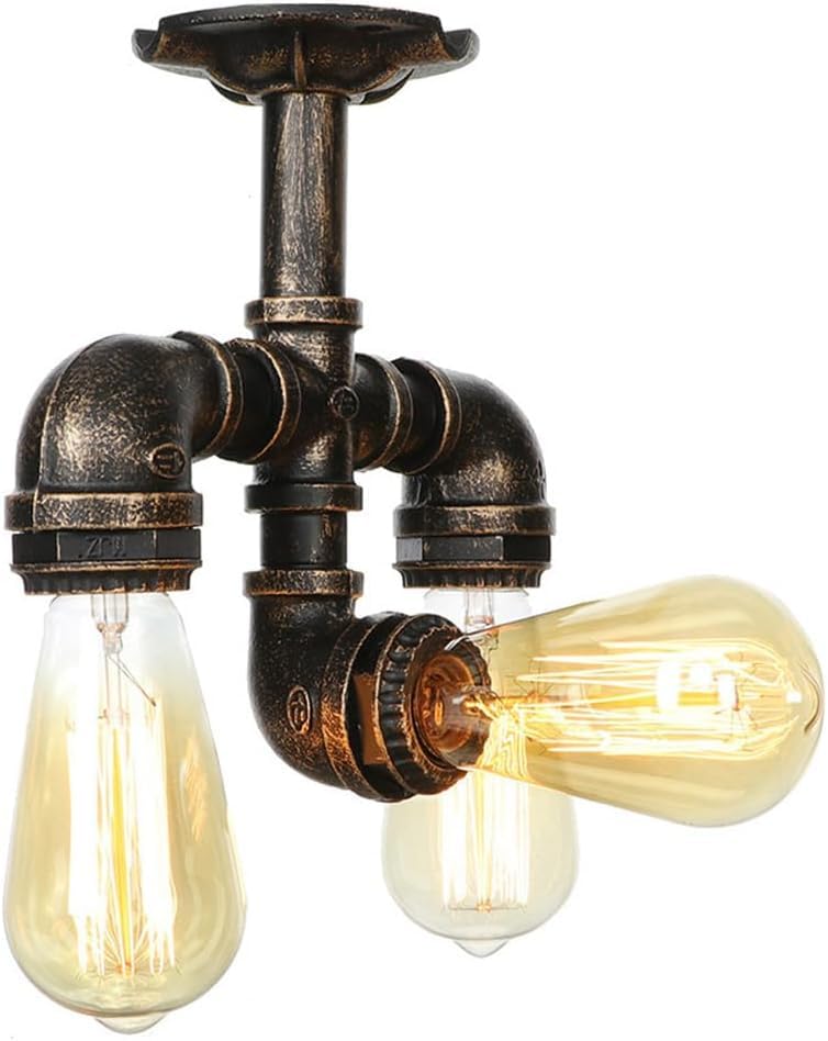 Plafonniers industriels à 3 lumières en métal pour style vintage