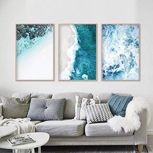 Peinture sur toile de plage style côtier pour sublimer un salon marin chic