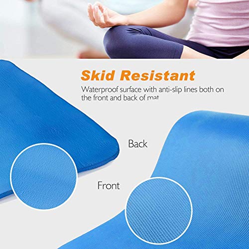 Image of GENERIC 8 mm Extra Thick Yoga and Exercise Mat Anti Skid with Carrying Strap for Gym Workout and Flooring Exercise