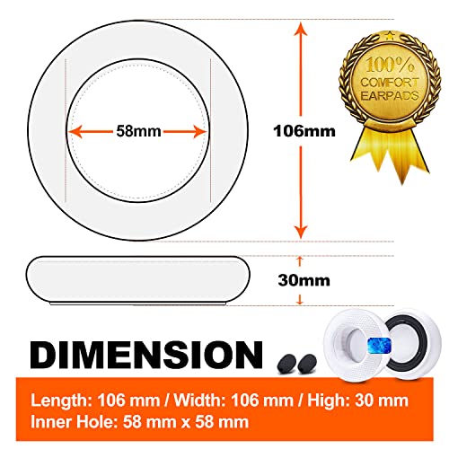 Almohadillas de Gel de Enfriamiento Virtuoso XT - Reemplazo de Almohadillas de Tela Híbrida (Blanco) compatibles con Virtuoso RGB Wireless SE Headset miniatura 3