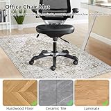 Famibay Office Chair Mat for Hardwood Floor 90x120cm Beige Brown Floor Protector for Office Chair Non Slip Rubber Computer Desk Chair Mat for Hard Floor Washable Vintage - Image 5
