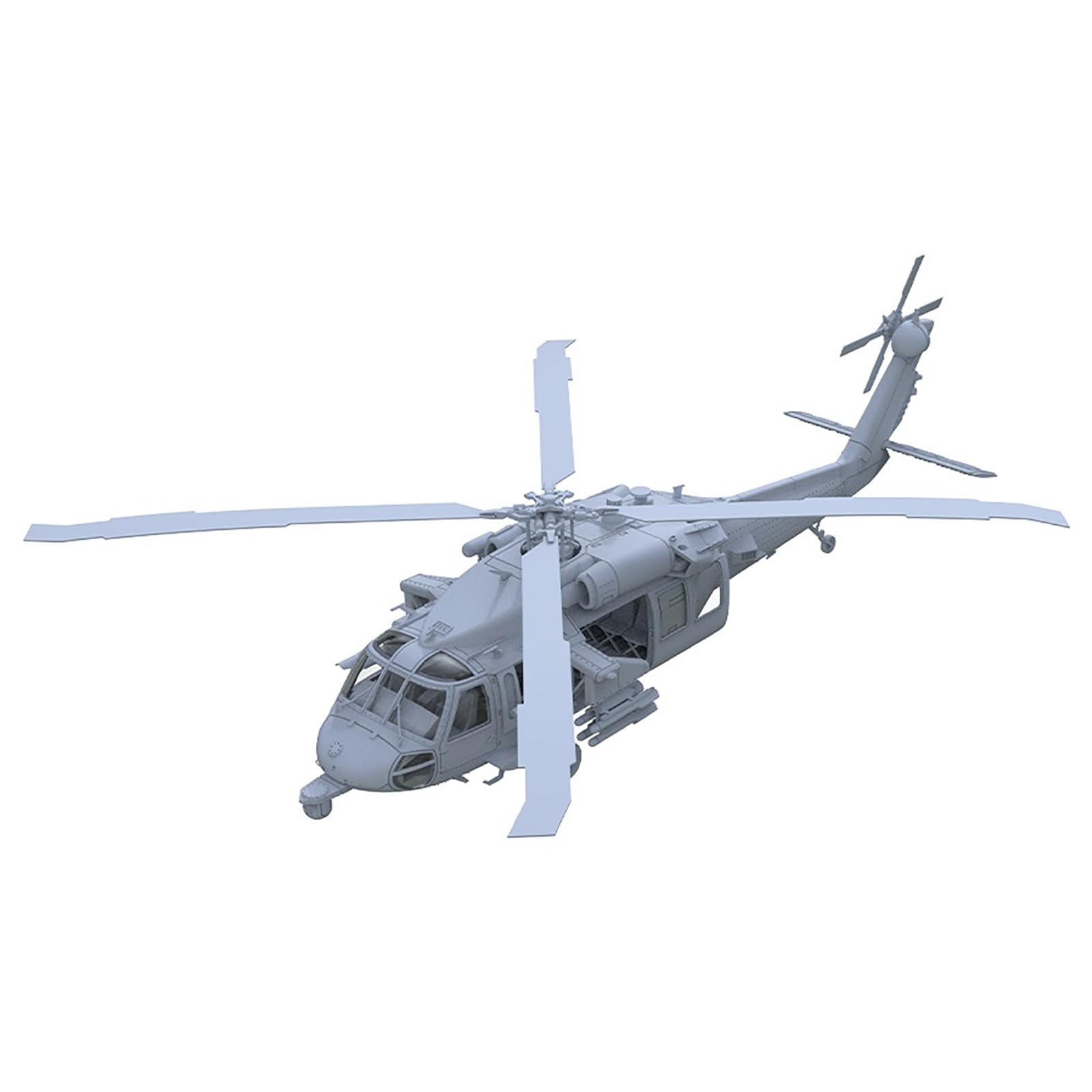 1/100 Scale 3D Military Model US Navy MH-60 Seahawk Naval Helicopter Uncolored Resin Model with Metal Rotor Blades Shipborne Helicopter DIY Model
