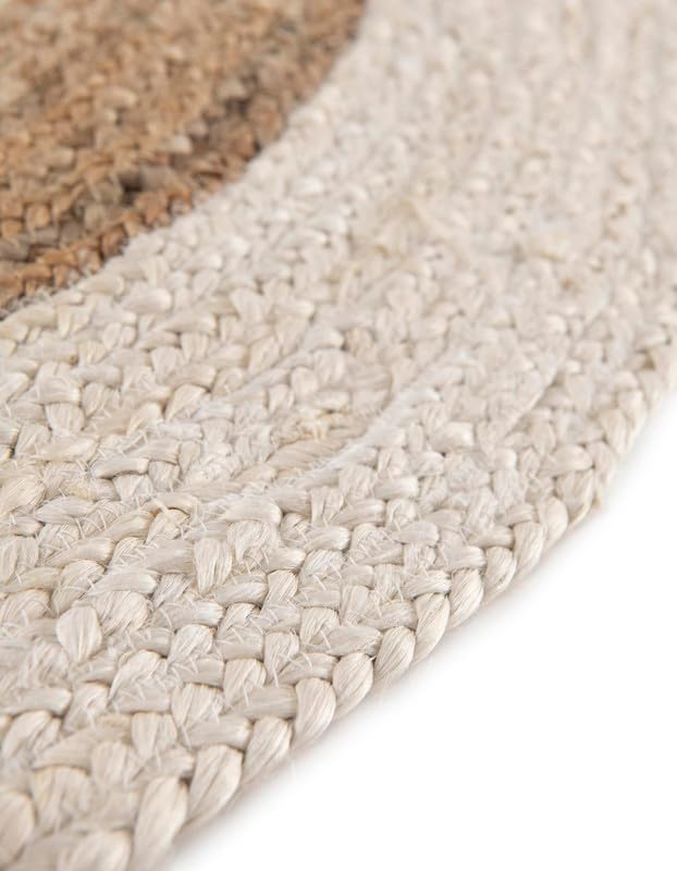 Tapis rond en jute naturelle tissé à la main – Tapis rond de 61 cm – Tapis en fibre naturelle tissée à la main – Décoration bohème rustique respectueuse de l'environnement, durable et