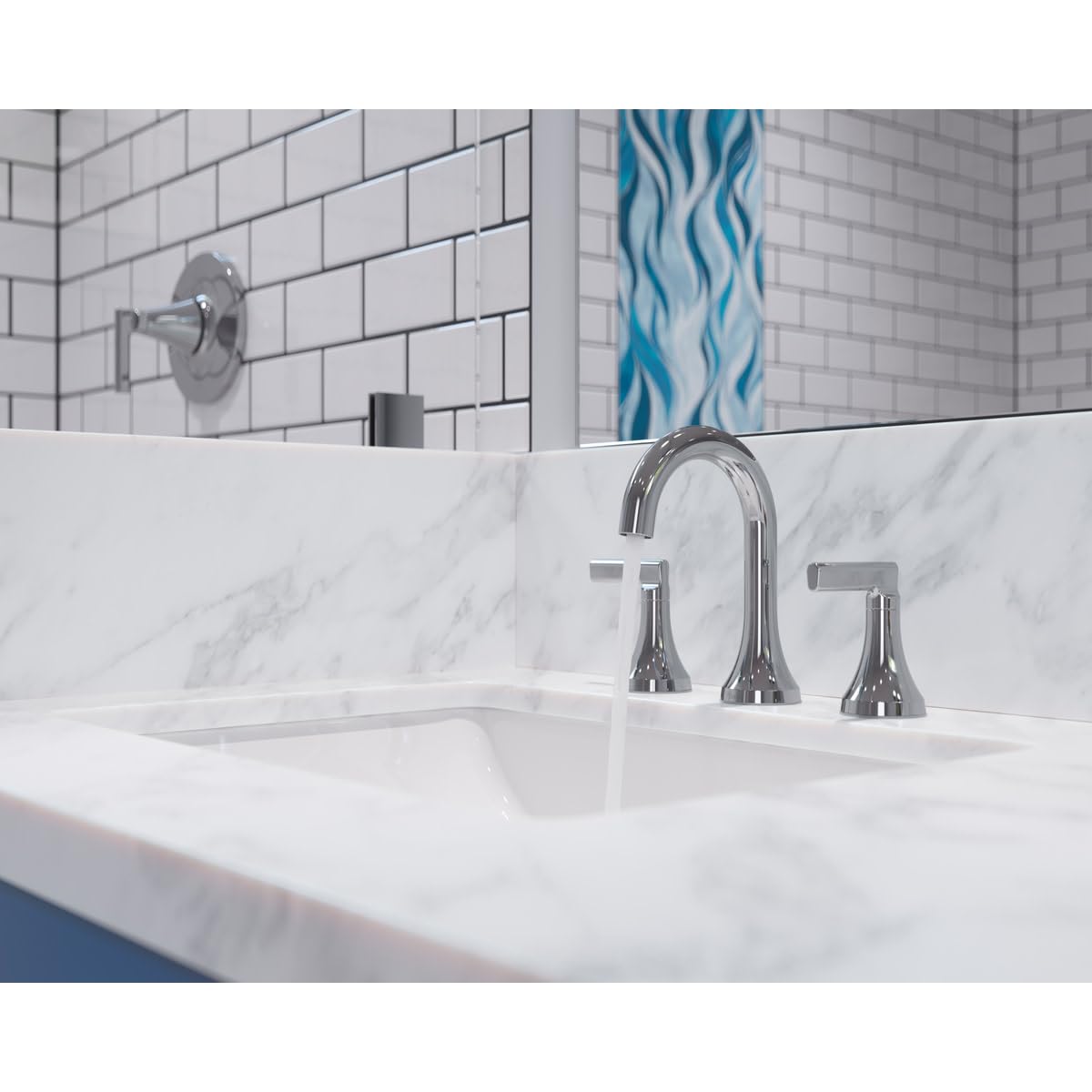 Pfister Vedra LF049VEDC - Grifo para lavabo de baño, 20.3 cm, 2 asas, 3 agujeros, acabado cromado pulido