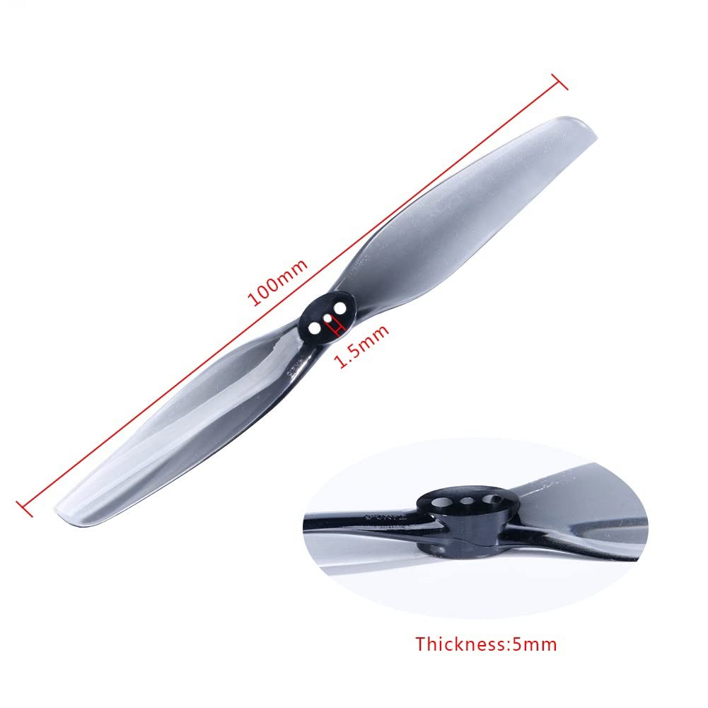2 Paires D'hélices FPV 4 Pouces 2 Pales – Pas 2.5, Trou D'arbre 5 Mm, Polycarbonate