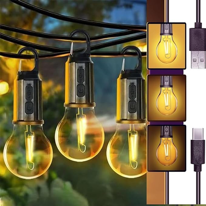SKYVOKES Rechargeable Camping Lights, Waterproof LED Tent Lights with USB Cable, 3 Modes Hanging Camping Lantern, Hanging Lamp for Hiking, Emergency, Camping, Household, Car Repairing (3) (B0CTHSGZ5J) Amazon Price History, Amazon Price Tracker
