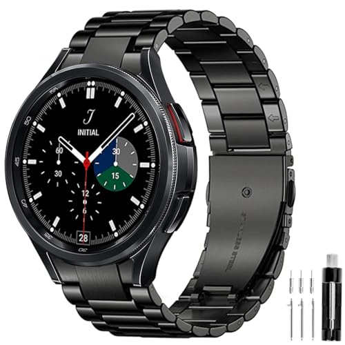 GOLDTOLUCK No Gap Stainless Steel Band Compatible with Samsung Galaxy Watch 8 7 6 5 4 Classic FE Pro...