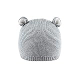 LLmoway Kids Knit Hat Beanie Baby Boy Infant Girl Crochet Skull Cap with Ear, Grey, 1-Ply, 0-12M