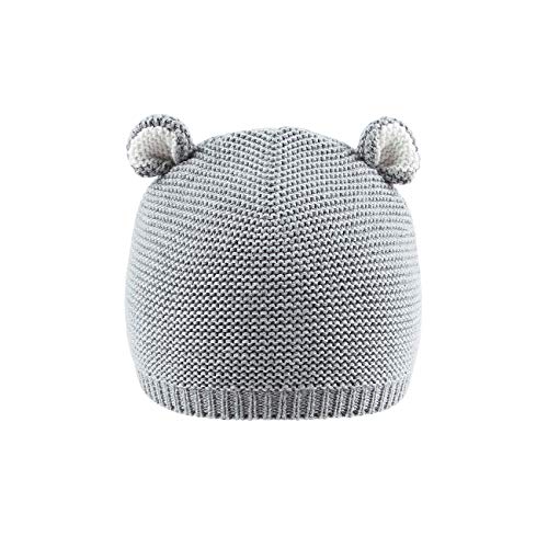 Llmoway Kids Knit Hat Beanie Baby Boy Infant Girl Crochet Skull Cap With Ear, Grey, 1-Ply, 0-12M #TOP8