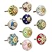 RAJRANG Multicolor Ceramic Knobs for Cabinet Dresser Drawer and Furniture Hand Painted Antique Floral Cupboard Pull Knob Round Pack of 25